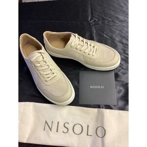 NISOLO Bria Go To Court Sneaker Women Bone Leather Lace Low Top Shoes Size 6.5